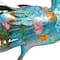 20" Turquoise Iron Eclectic Bird Garden Sculpture